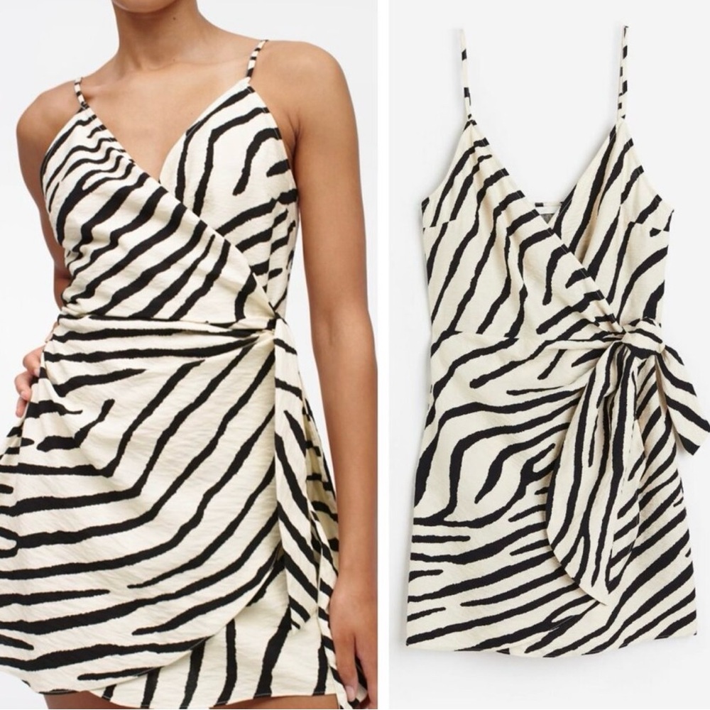 H&M Black and White Zebra Print Mini Dress